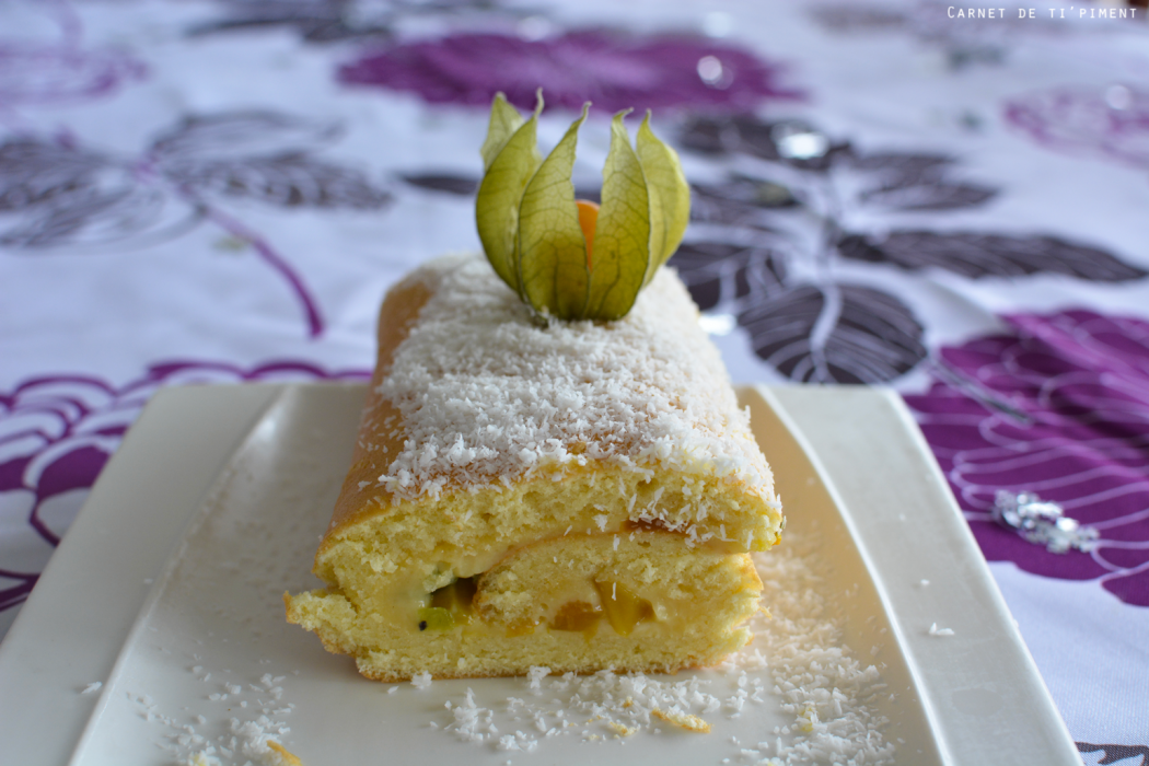 Ma recette de la bûche aux fruits exotiques - Ti' Piment