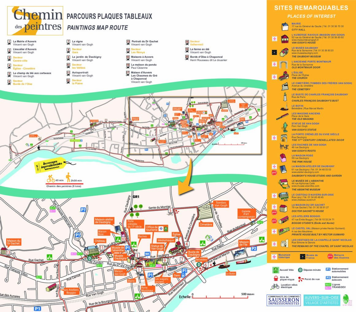 Auvers-sur-Oise plan touristique